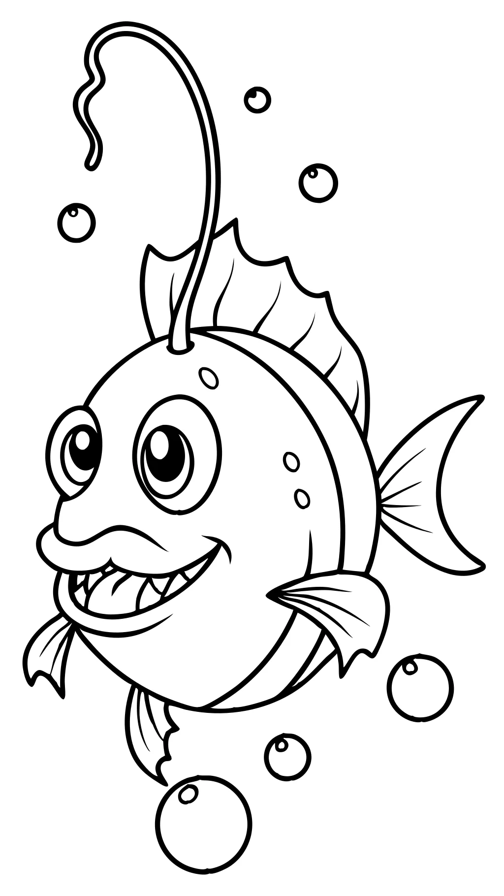 coloriage de poisson à angler